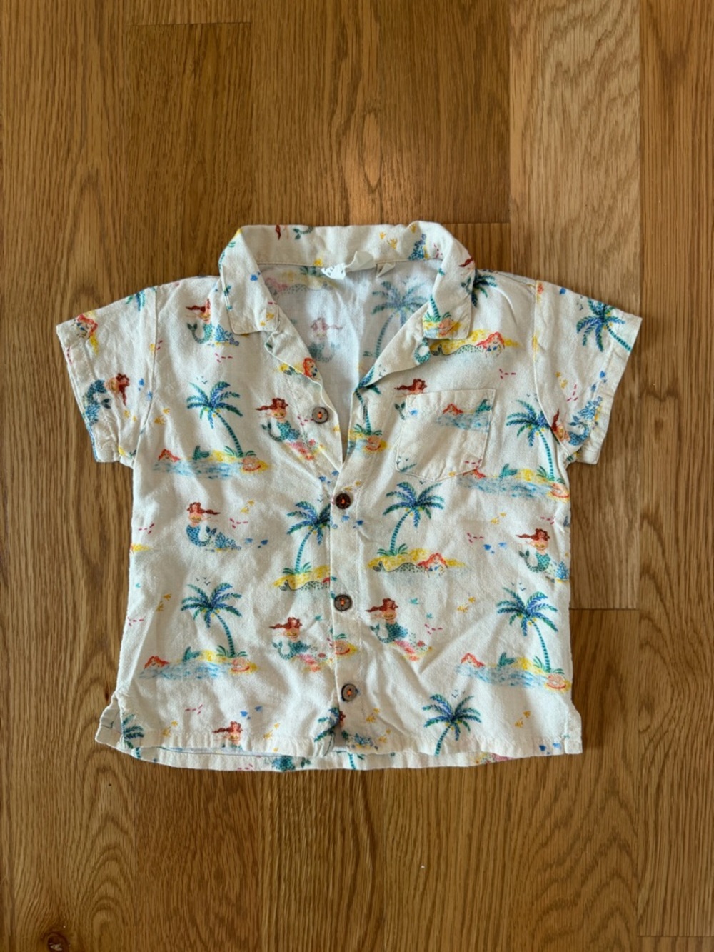 Boys Arsene Tropical Print Short-Sleeve Button-Down Shirt